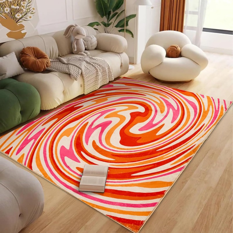 Century Textile & Sewing Supply Saskatoon Sk - Orange Aesthetic Bedroom Rug Vintage Abstract