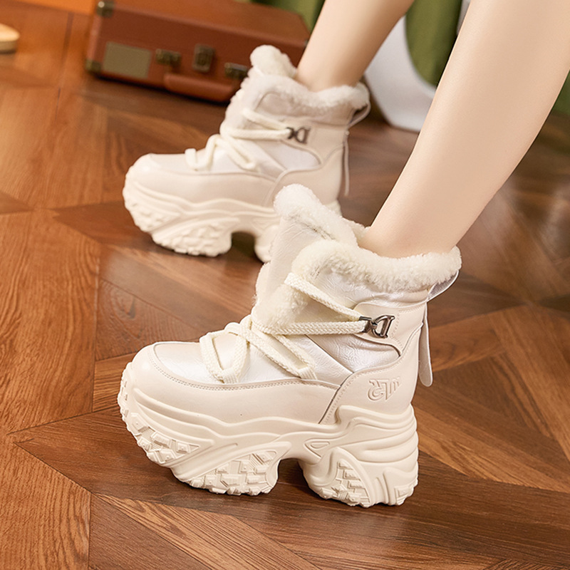 Women Winter White Snow Boots  - Sewing Fleece reseña y precio