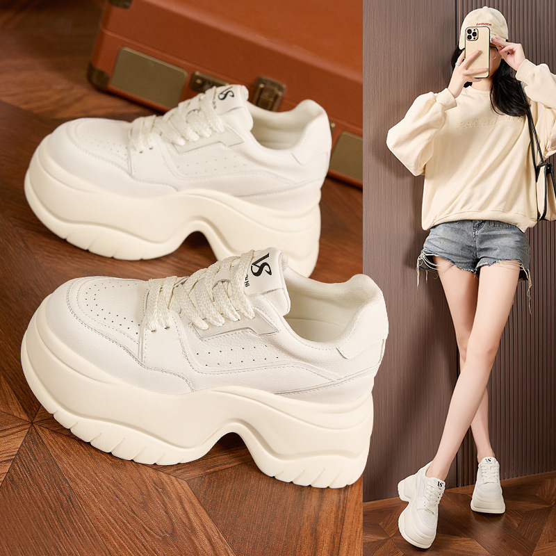 8cm Platform White Sneakers Wo - Sewing Fleece reseña y precio