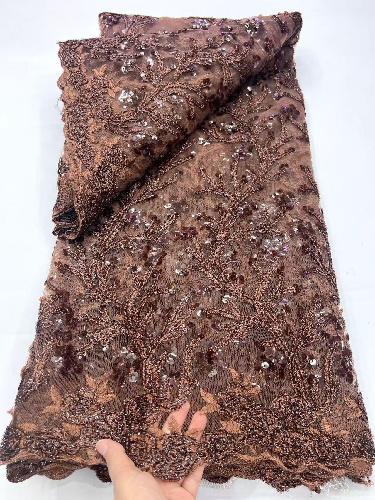 Luxury French Tulle Lace Fabri - Sewing Velvet Fabric reseña y precio