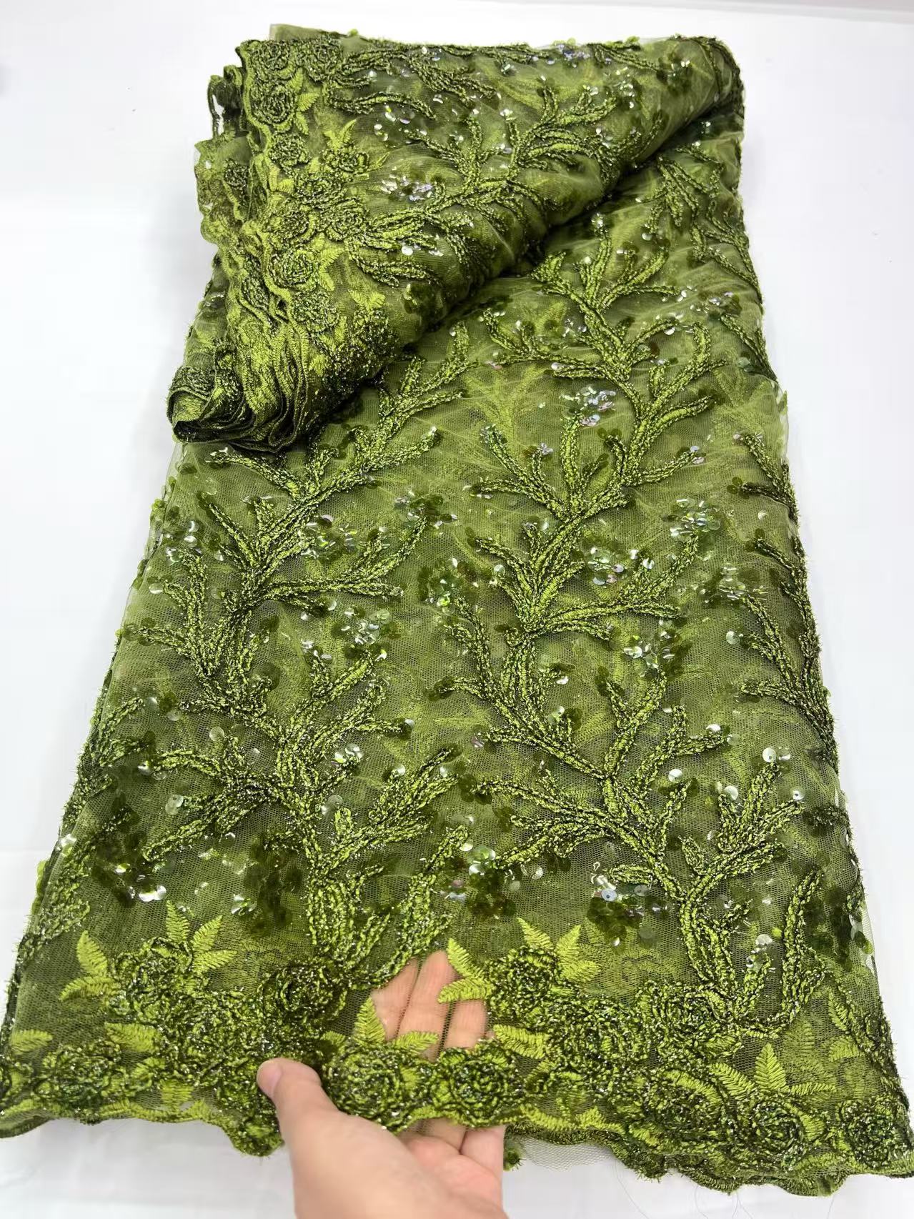 Luxury French Tulle Lace Fabri - Sewing Velvet Fabric reseña y precio