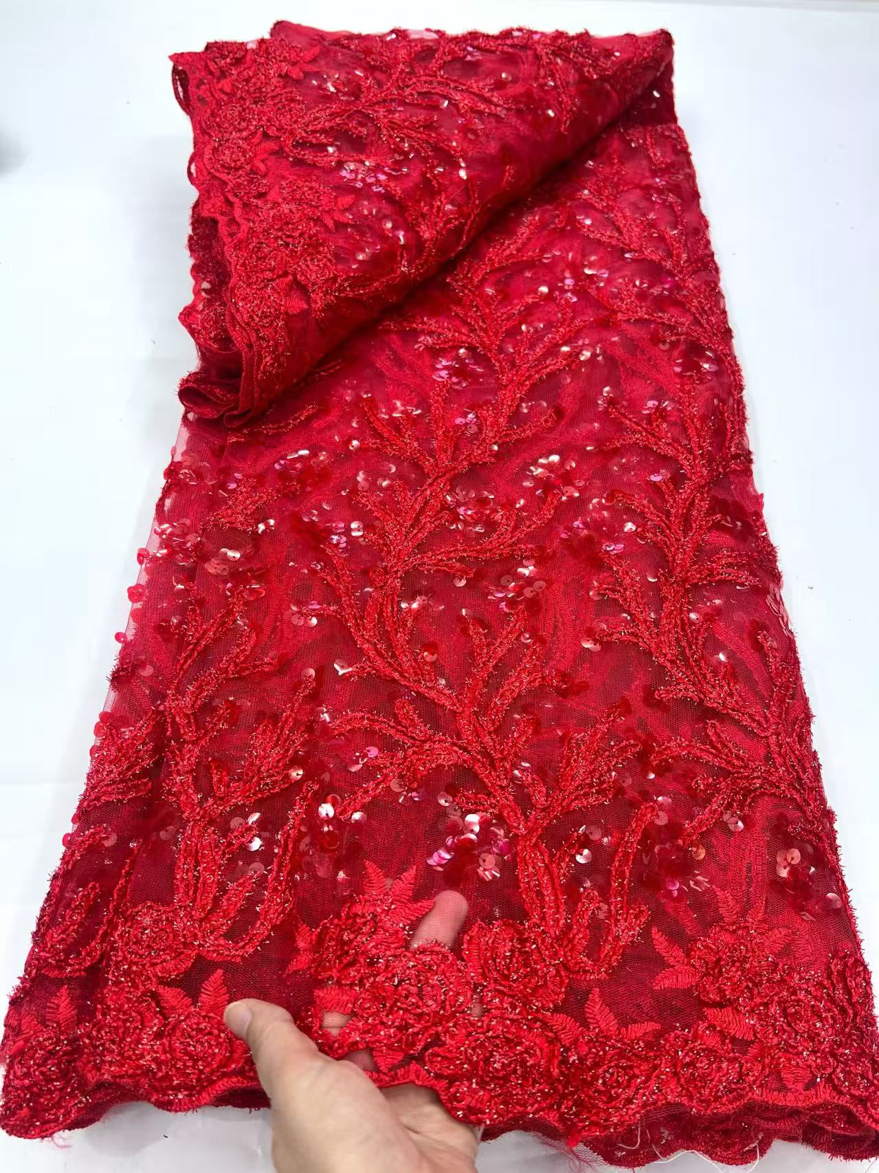 Luxury French Tulle Lace Fabri - Sewing Velvet Fabric reseña y precio