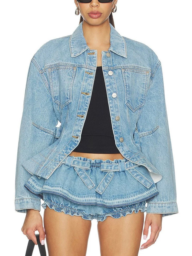 Women Denim Shorts Two Piece S - Sewing Jackets reseña y precio