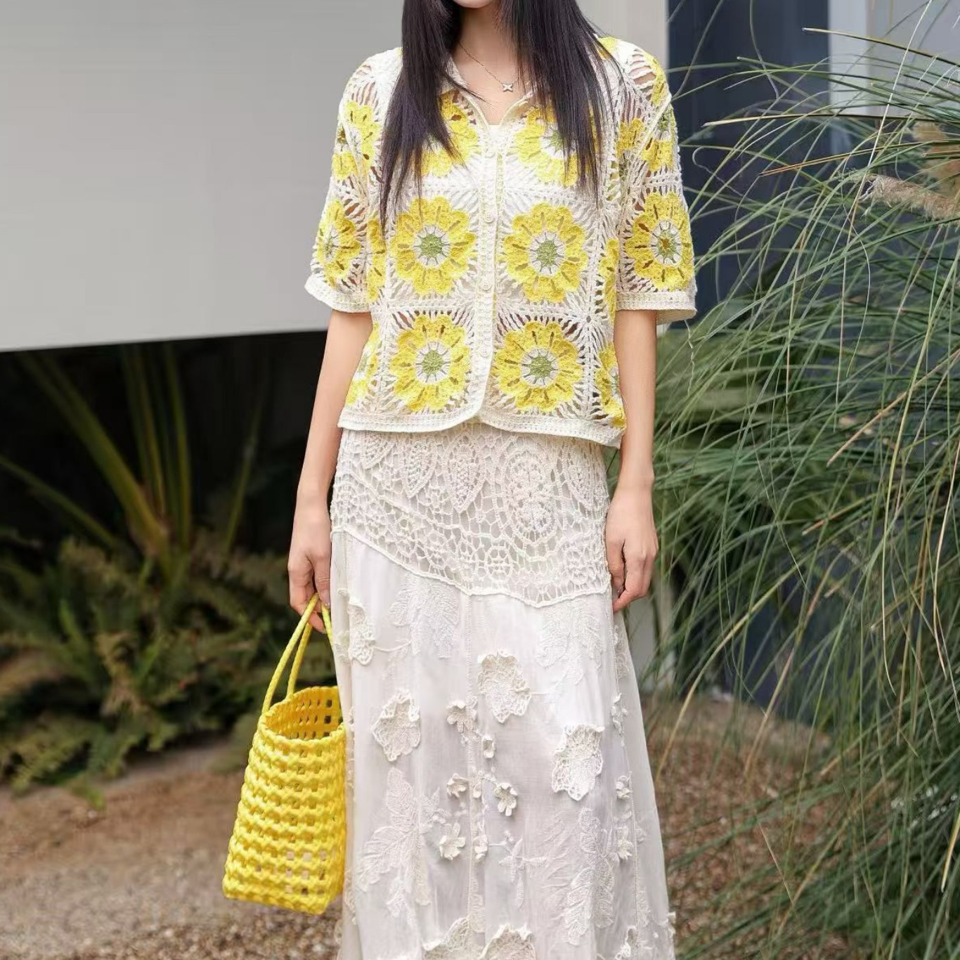 Granny Square Crochet Knit Pol - Sewing Jackets reseña y precio