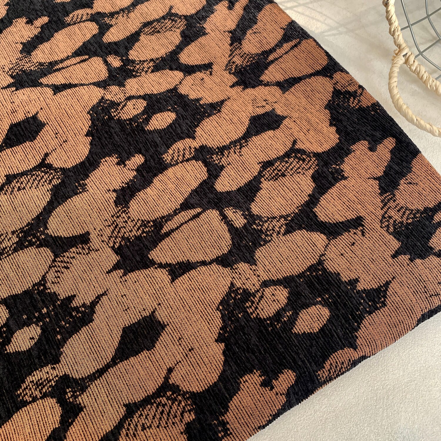 Brown Rock Texture Woven Fabri - Vintage Sewing Textile reseña y precio
