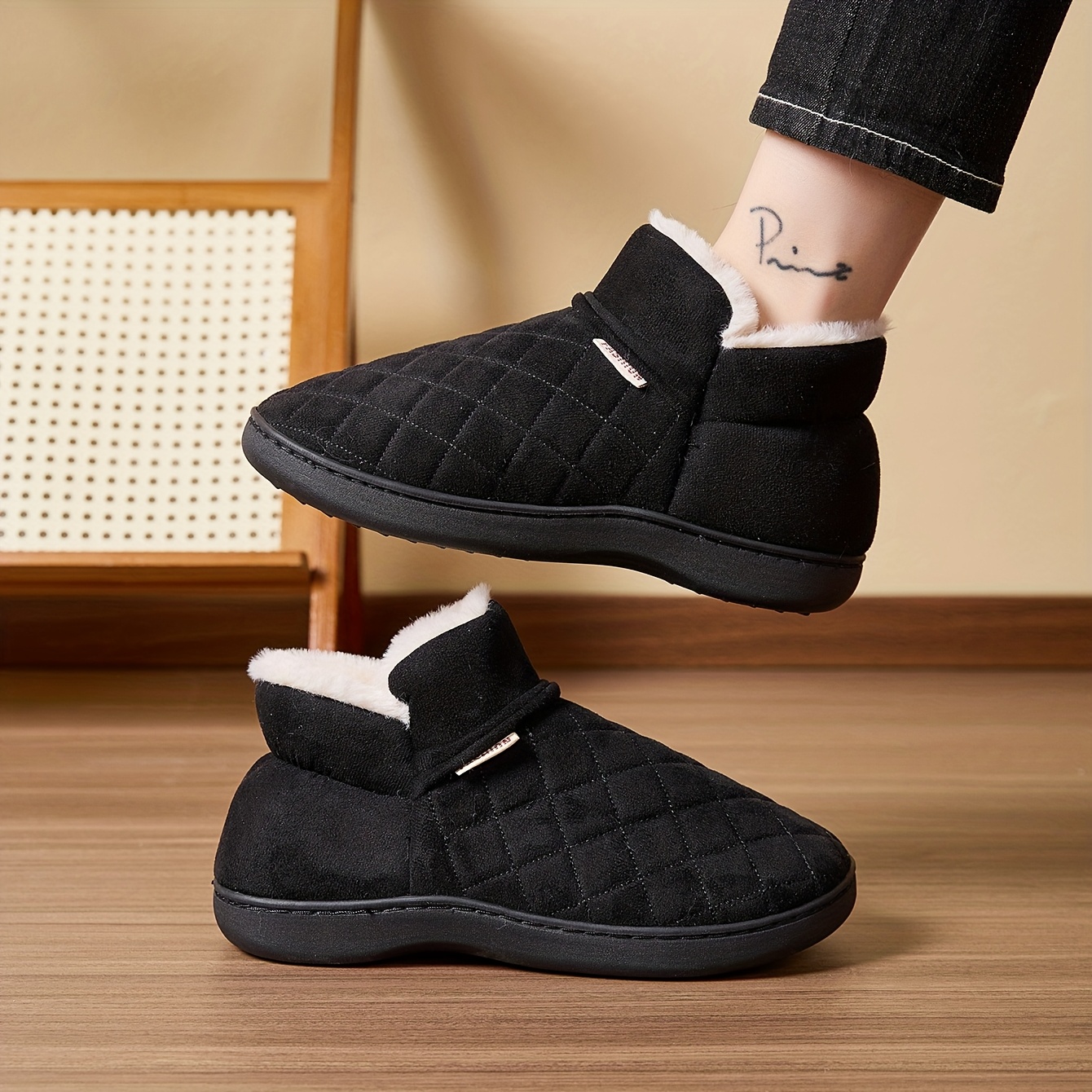Winter Warm Plush Slippers Men - Sewing Fleece reseña y precio