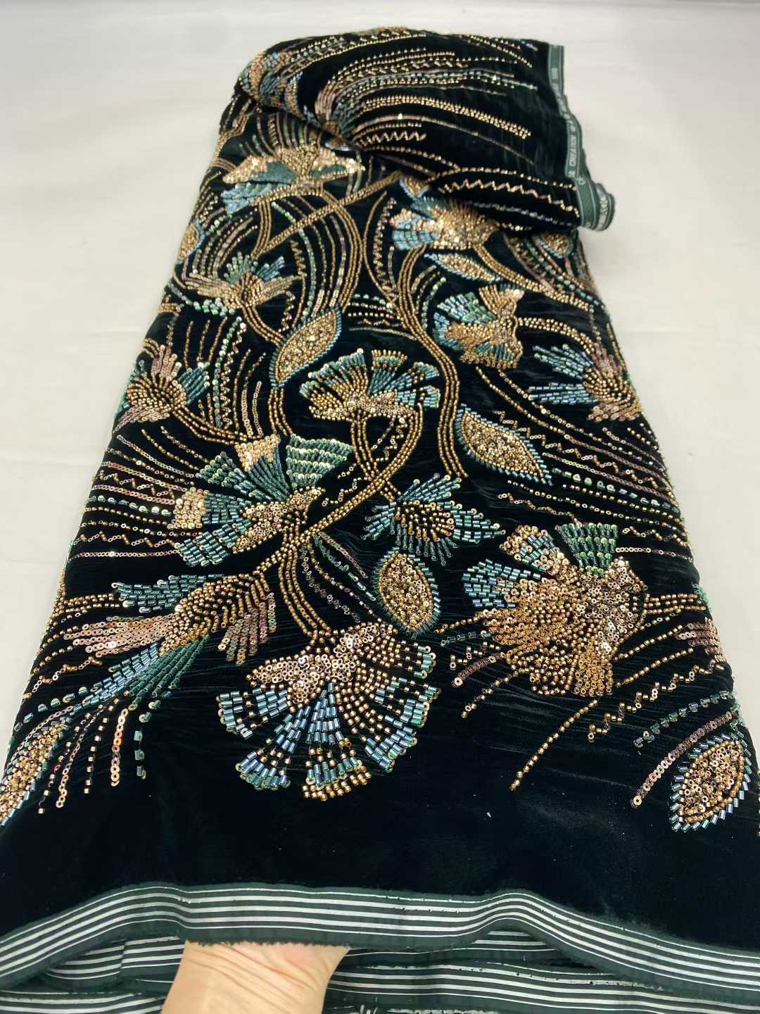 Luxury African Velvet Lace Fab - Sewing Velvet Fabric reseña y precio