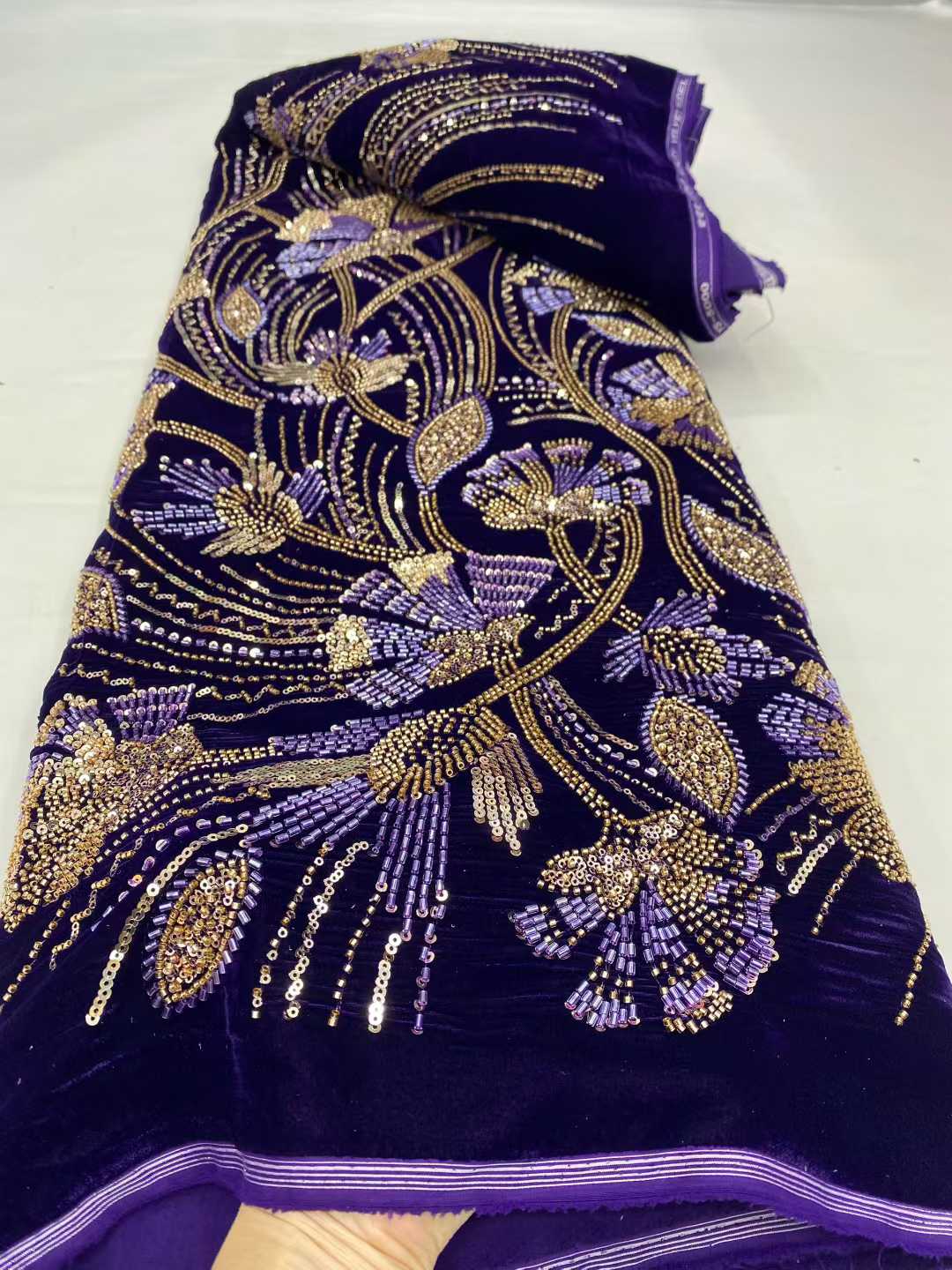 Luxury African Velvet Lace Fab - Sewing Velvet Fabric reseña y precio