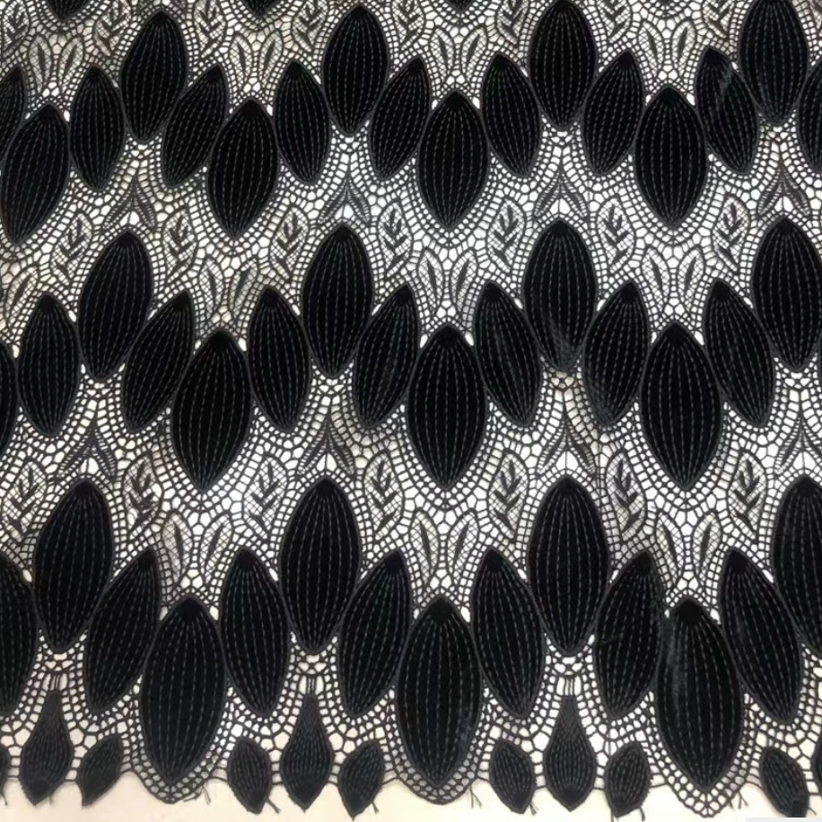 Black Velvet  laser embroidery - Sewing Velvet Fabric reseña y precio