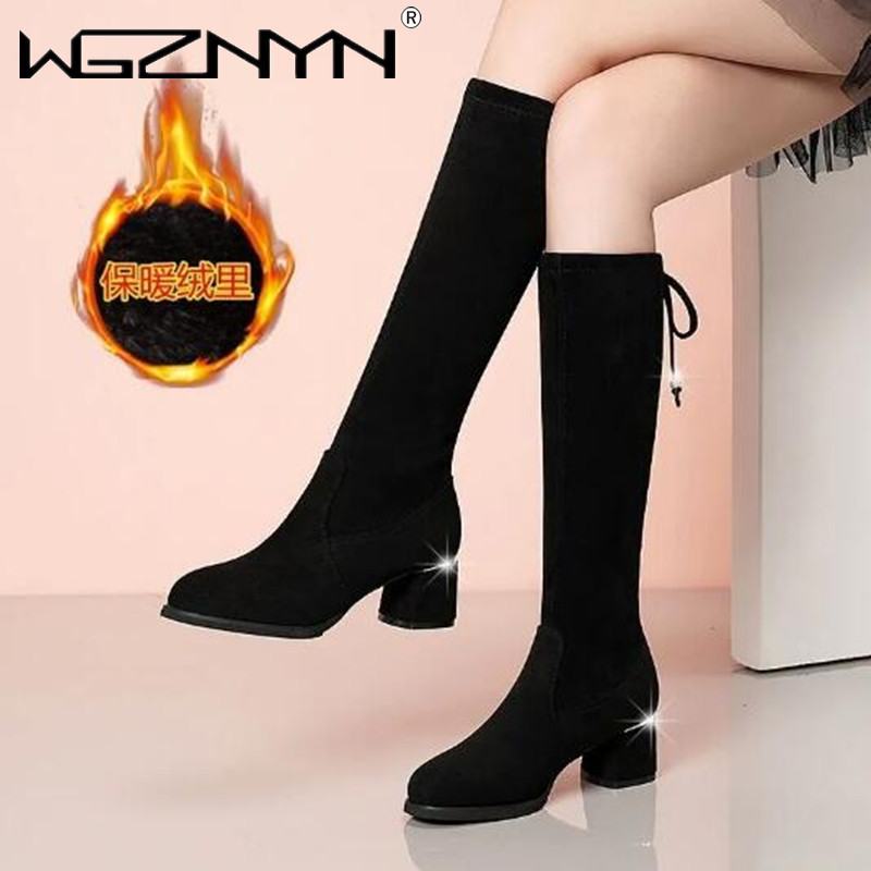 Women Autumn Winter Black Knee - Sewing Fleece reseña y precio