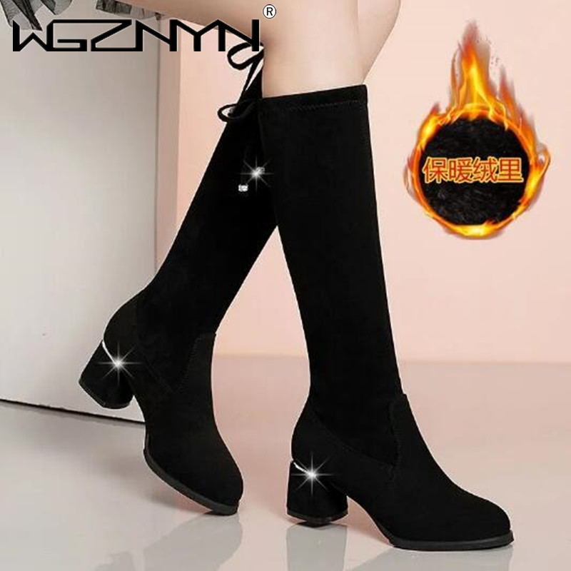 Women Autumn Winter Black Knee - Sewing Fleece reseña y precio