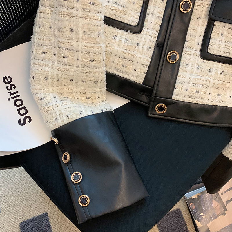 Contrast Stitching Tweed Fragr - Sewing Jackets reseña y precio