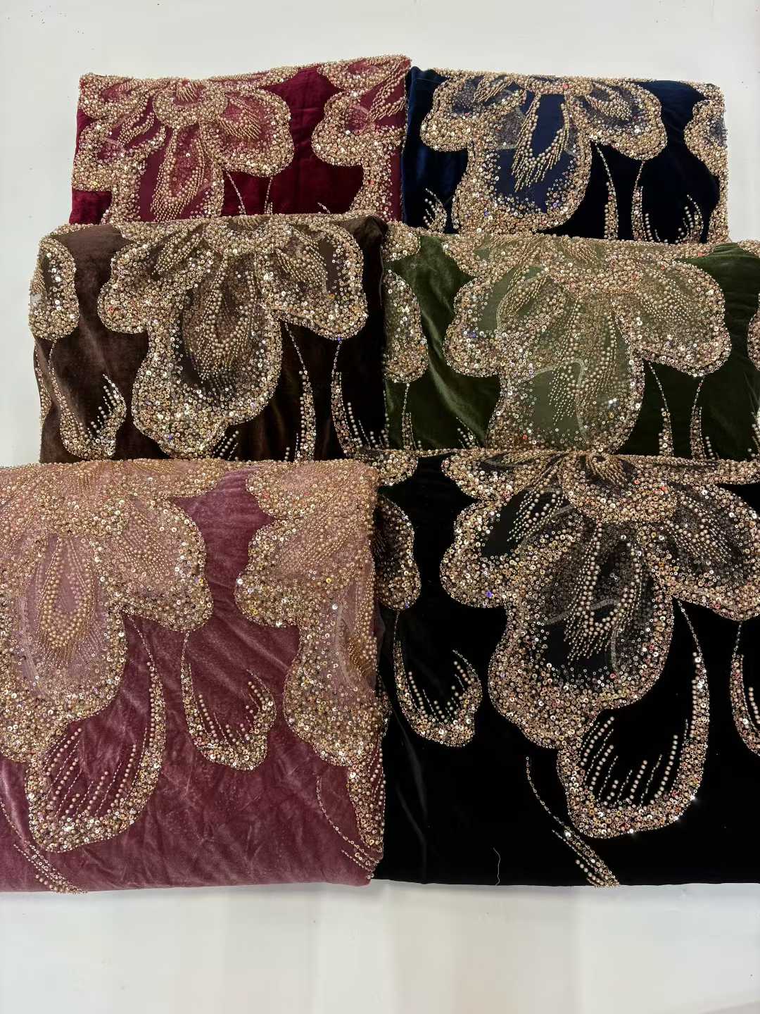African Velvet Beaded Heavy La - Sewing Velvet Fabric reseña y precio