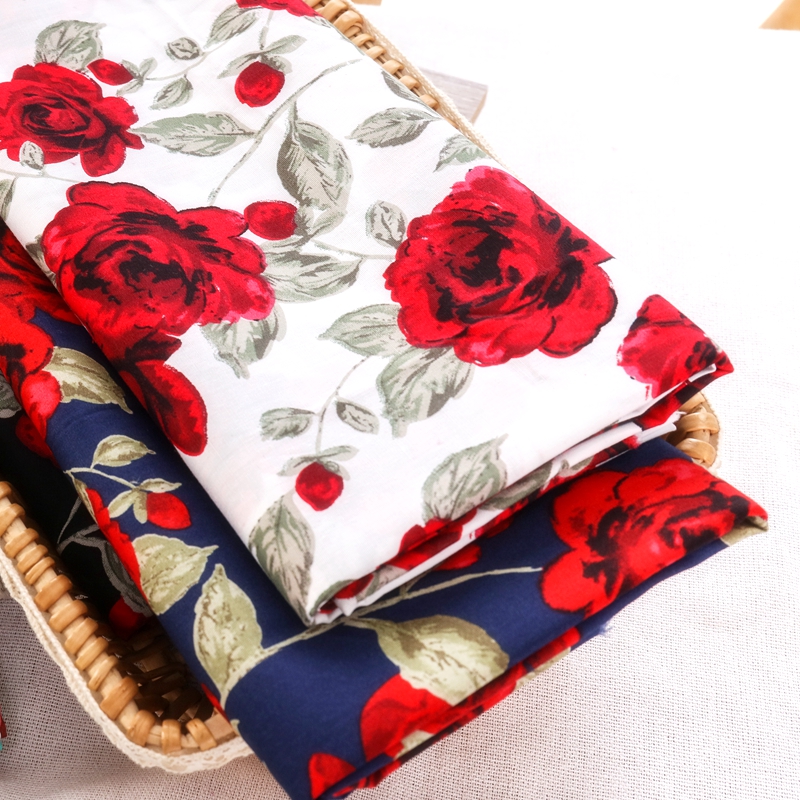 Vintage Rose Printed Fabric fo - Vintage Sewing Textile reseña y precio