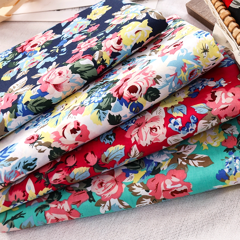 Vintage Rose Printed Fabric fo - Vintage Sewing Textile reseña y precio