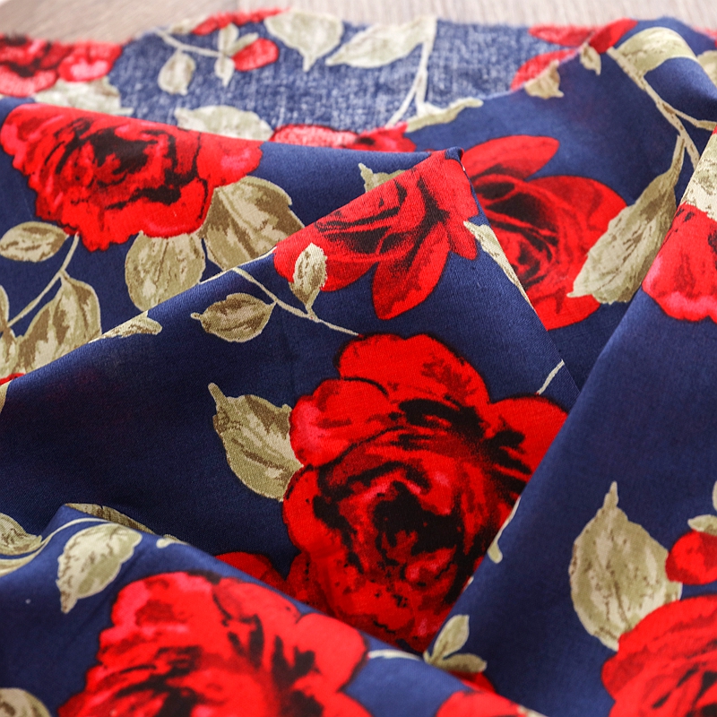 Vintage Rose Printed Fabric fo - Vintage Sewing Textile reseña y precio