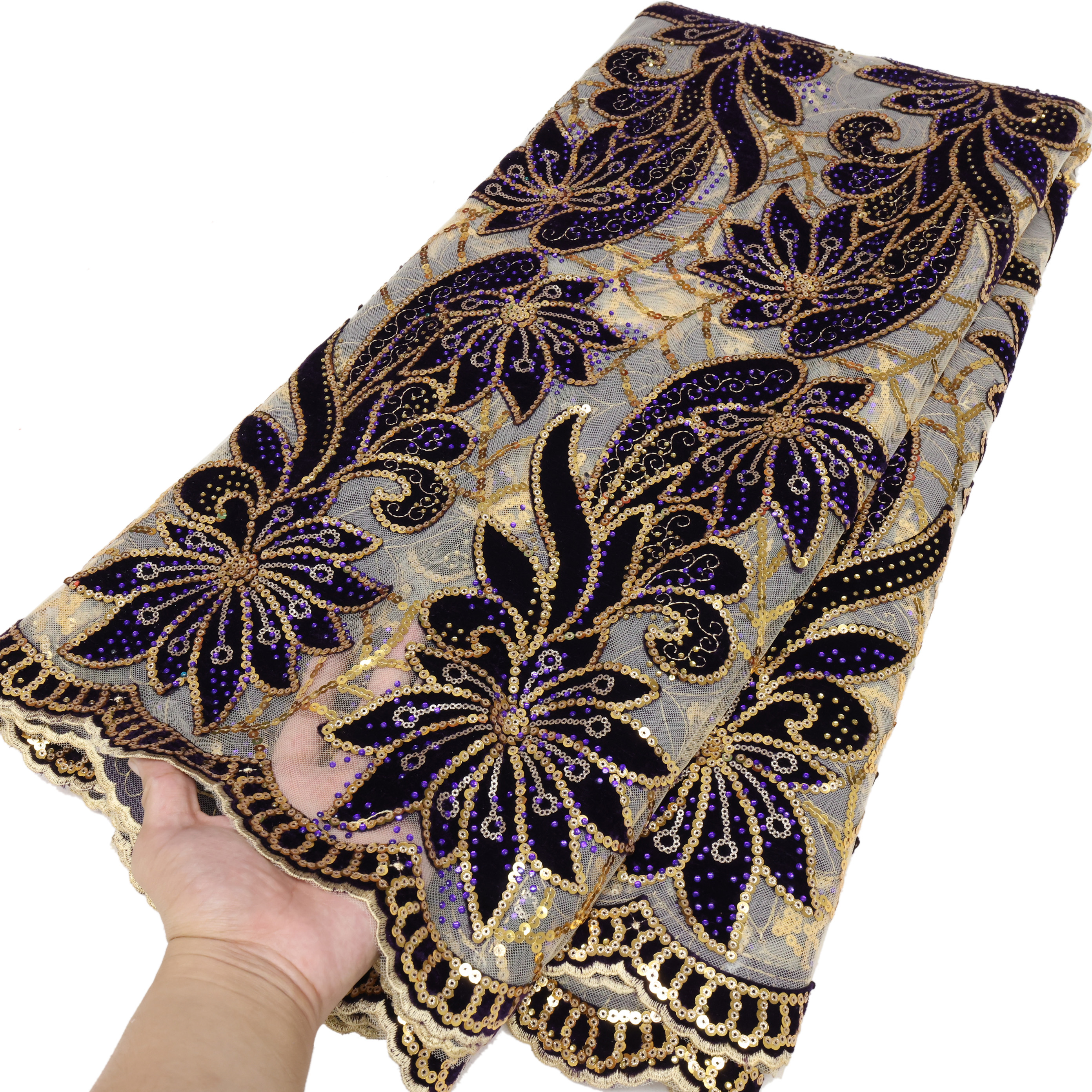 African Velvet Lace Fabric 202 - Sewing Velvet Fabric reseña y precio