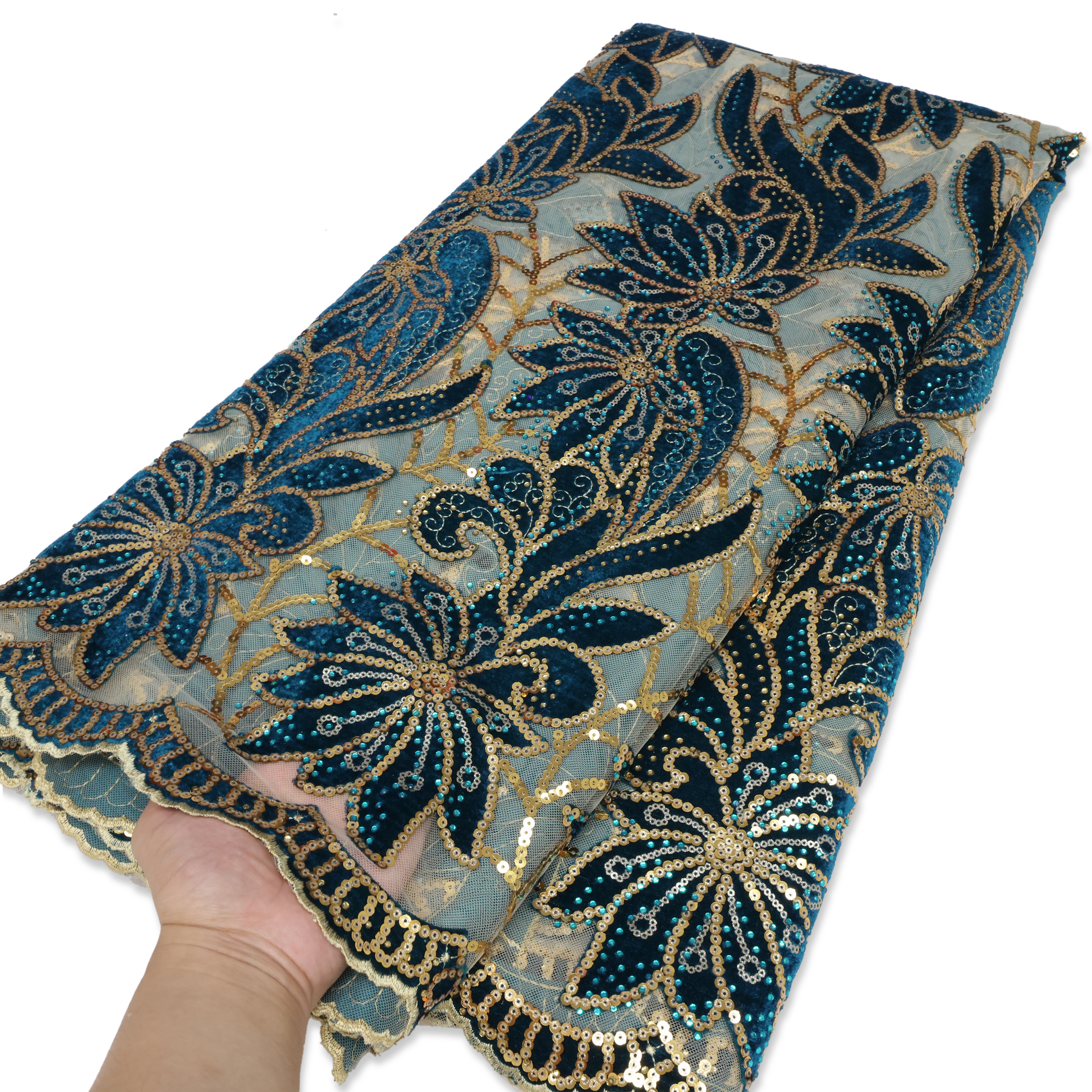 African Velvet Lace Fabric 202 - Sewing Velvet Fabric reseña y precio