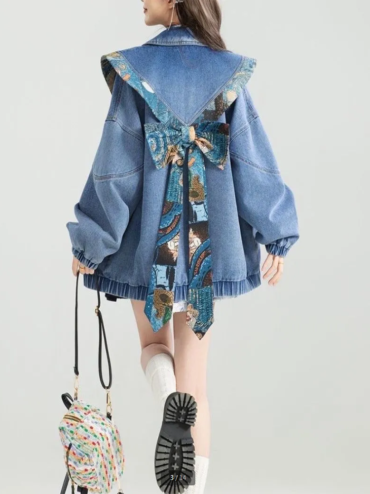 Vintage Denim Jacket Outwear W - Sewing Jackets reseña y precio