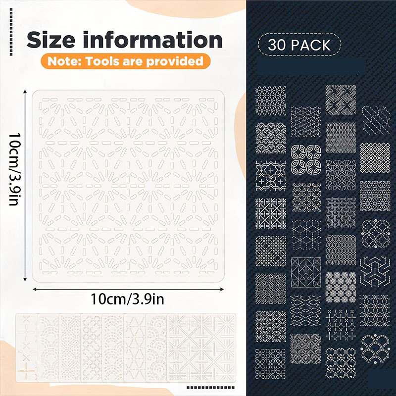 30Pcs Embroidery Templates DIY - Sewing Expert reseña y precio