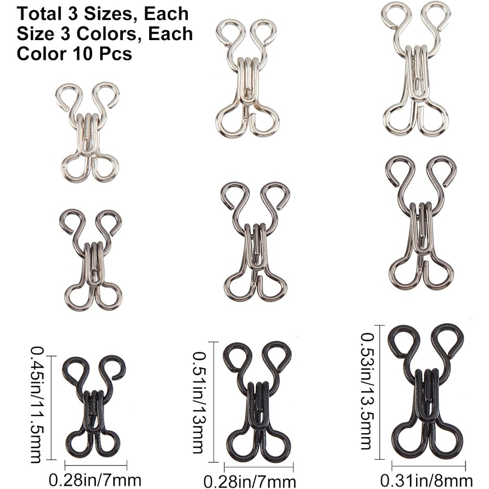 90 Sets 3 Sizes Sewing Hooks a - Sewing Jackets reseña y precio