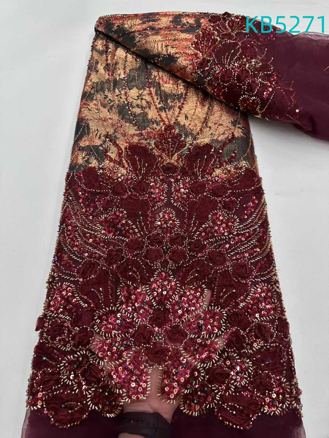 Nigerian Lace Fabric 5 Yards H - Sewing Velvet Fabric reseña y precio