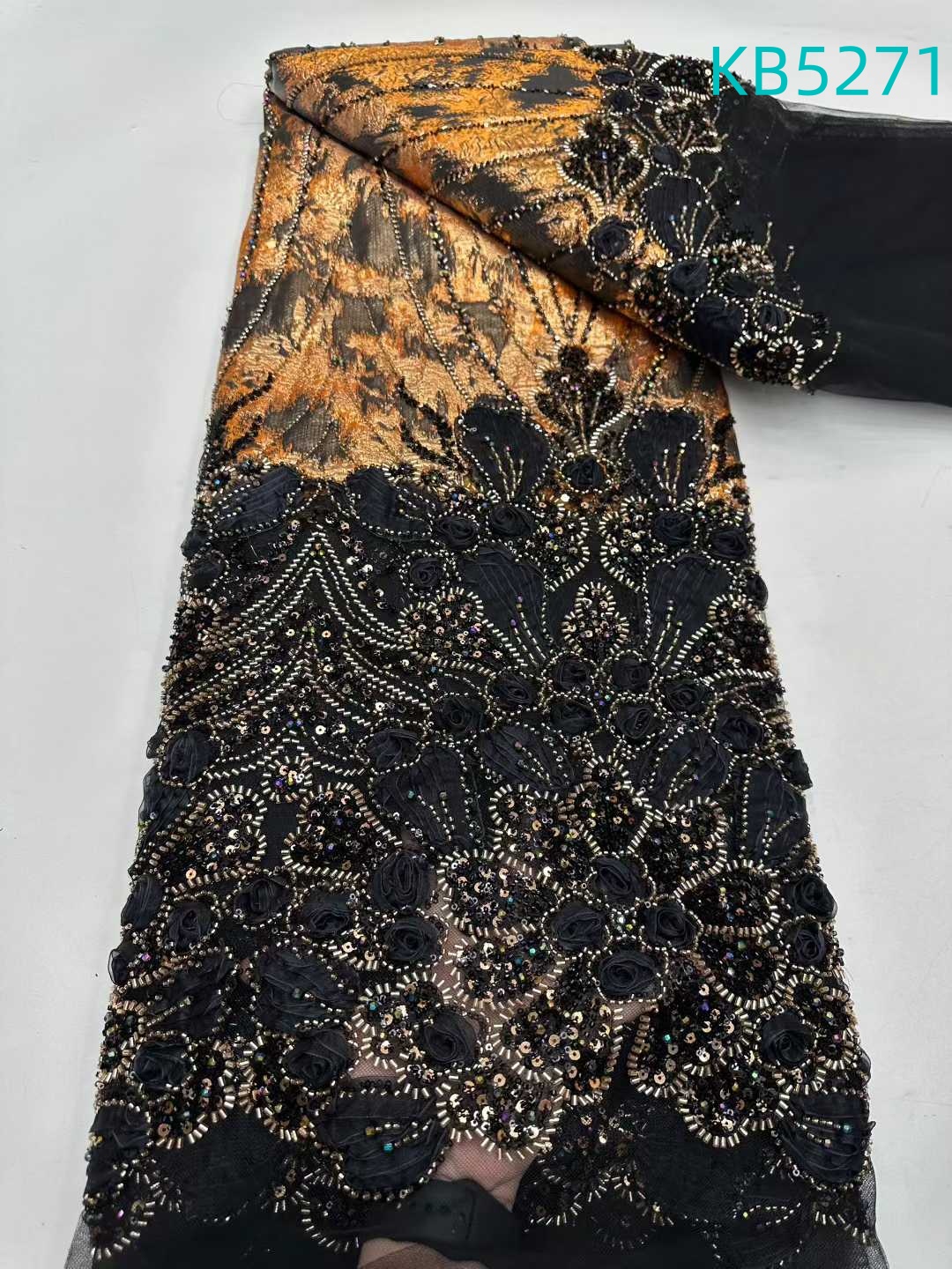 Nigerian Lace Fabric 5 Yards H - Sewing Velvet Fabric reseña y precio