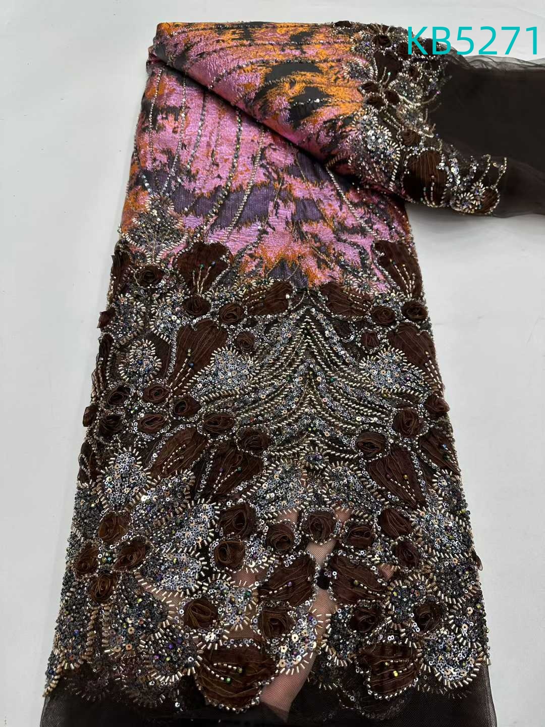 Nigerian Lace Fabric 5 Yards H - Sewing Velvet Fabric reseña y precio