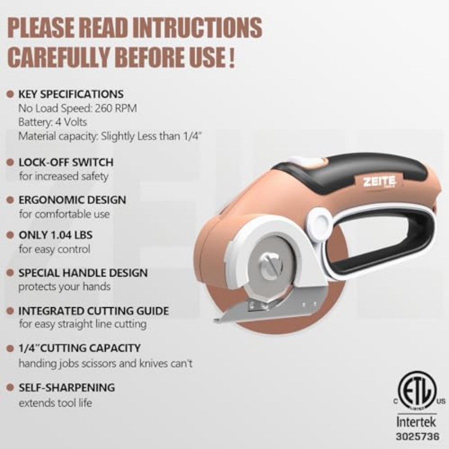 4V Cordless Electric Scissors  - Rotary Cutter Fabric reseña y precio