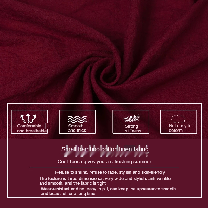 Thin Bamboo Linen Cotton Fabri - Vintage Sewing Textile reseña y precio